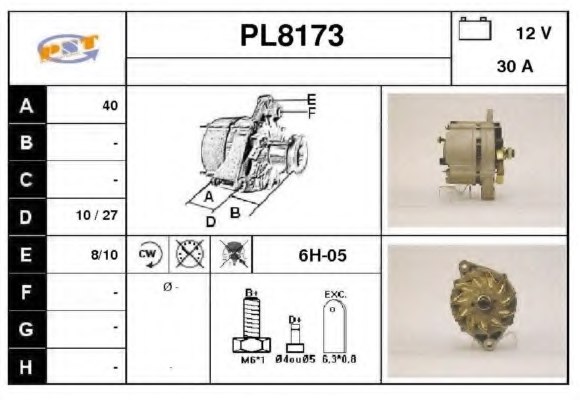 SNRA PL8173 Alternator